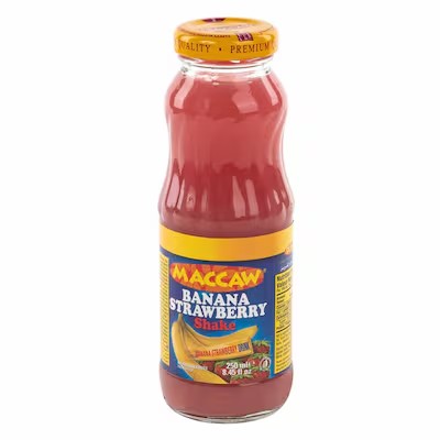 MACCAW BANANA STRAWBERRY GLASS 250ML