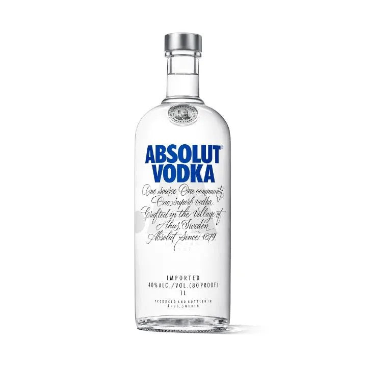 ABSOLUT VODKA 1L +GLASS