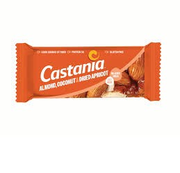 CASTANIA ALMOND COCONUT & DRIED APRICOT BAR 38G