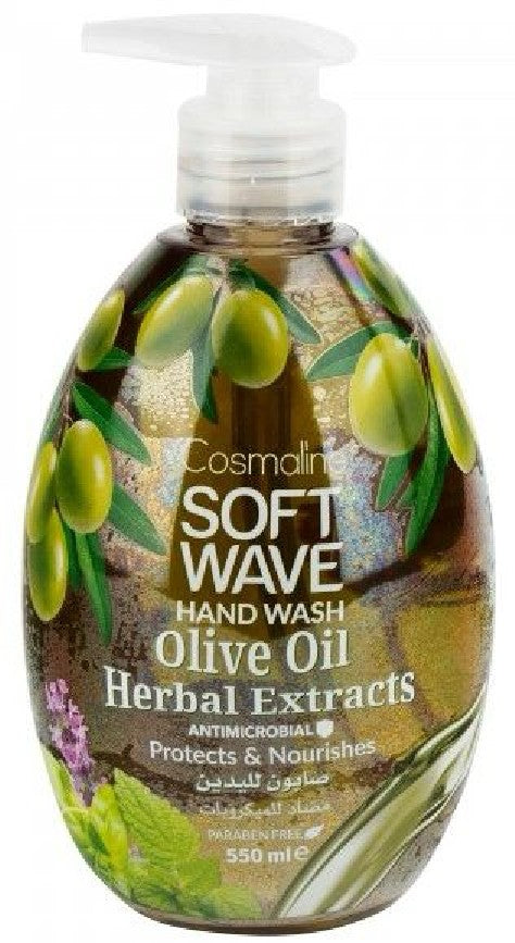 COSMOLINE SOFT WAVE HAND WASH OLIVE OIL 550ML